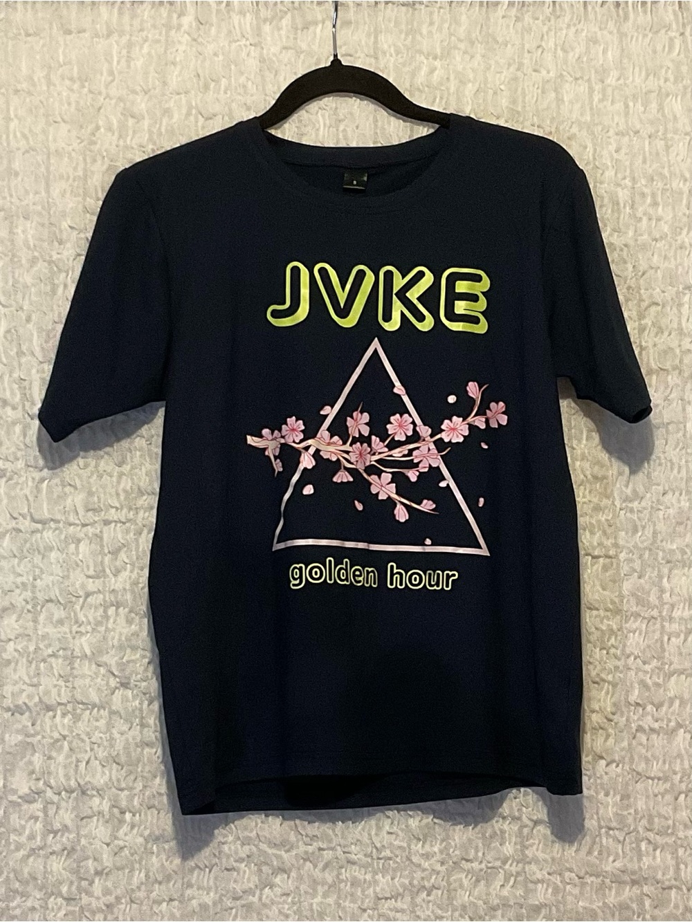 JVKE Golden Hour Cherry Blossom Graphic T-Shirt Navy Small Unisex Tee - Picture 6 of 6